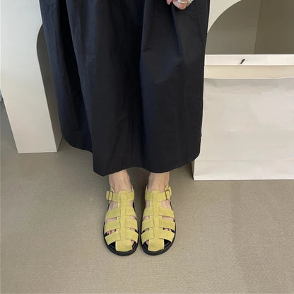 AIYUQI Damensandalen 2025, neue gewebte hohle römische Sandalen für Frauen, Sommer, große Schweinekäfig-weibliche Schuhe