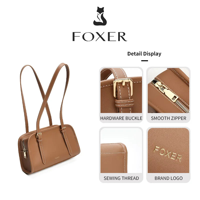 Damen Schultertasche aus PU-Leder im Baguette-Stil Casual