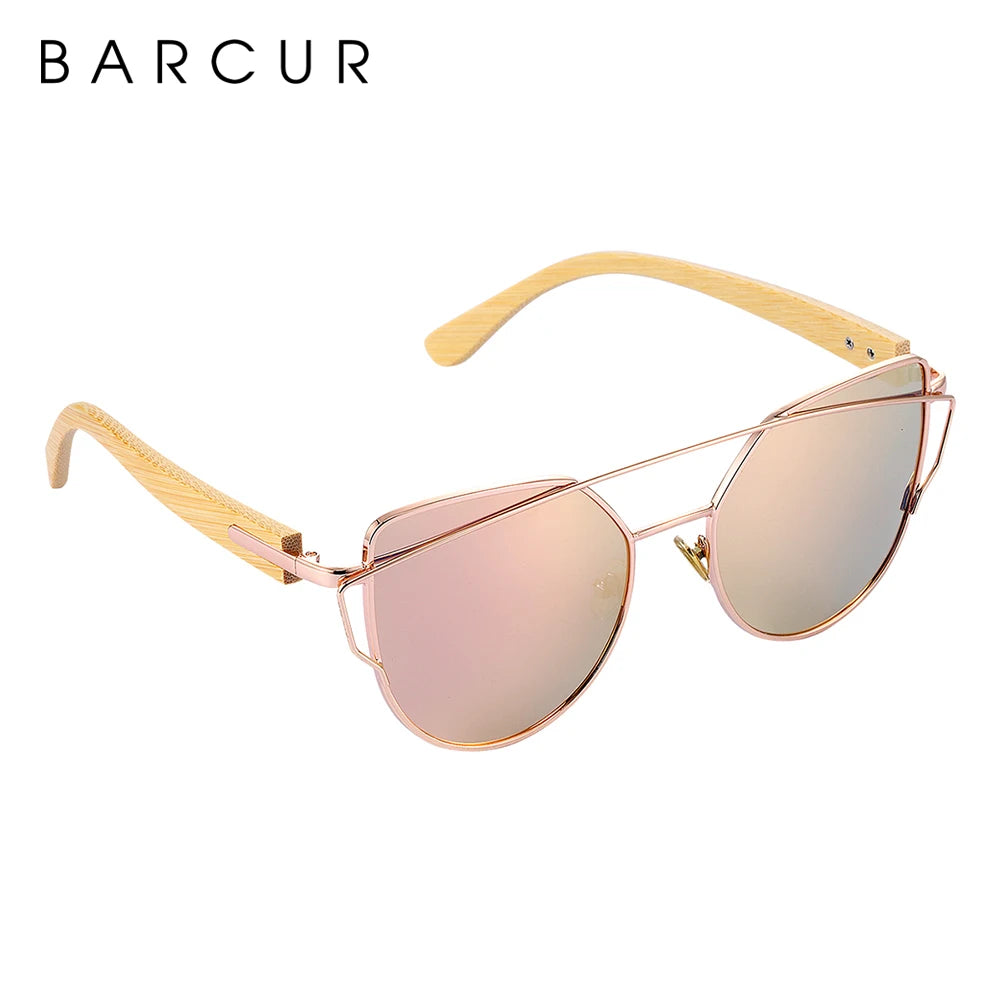 Damen-Sonnenbrille Holz Katzenauge polarisiert Luxus Geschenkbox