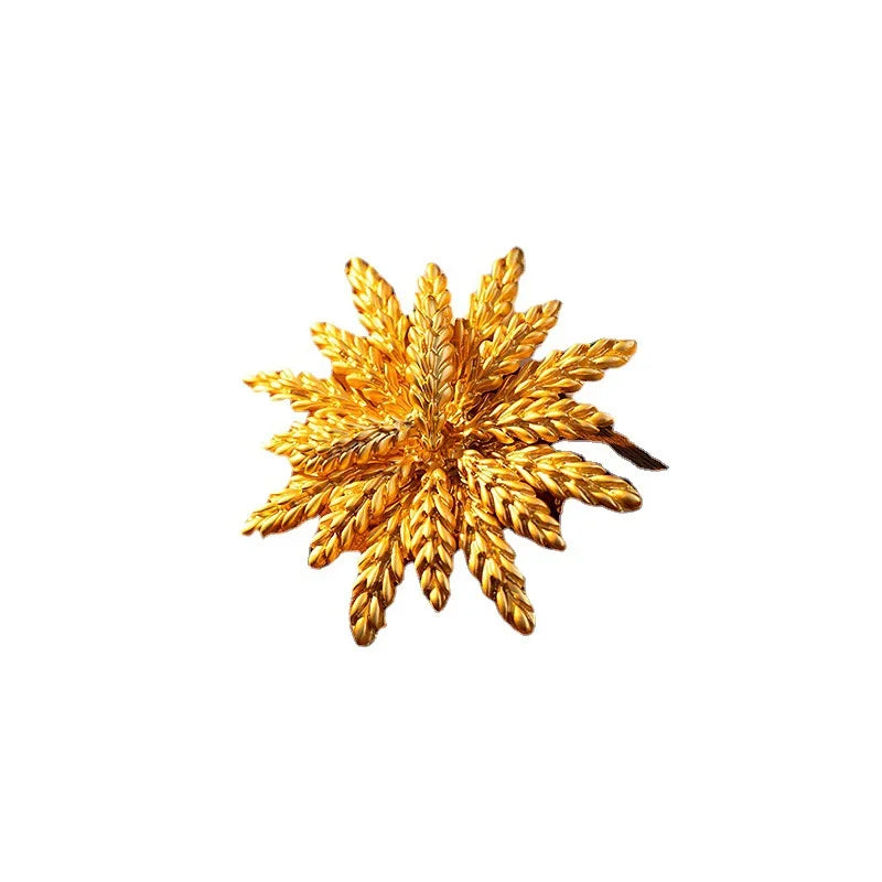 Brosche Weizen Gold Palast Vintage Kristall Strass Unisex Abzeichen