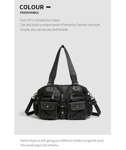 Damen-Handtasche Mit Oberem Henkel Und Schulterriemen Aus Bronze Kunstleder Für Alltag Und Freizeit