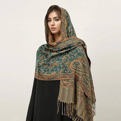 Damen Winterschal Kaschmir Jacquard Paisley lang Pashmina Bandana Foulard Luxus