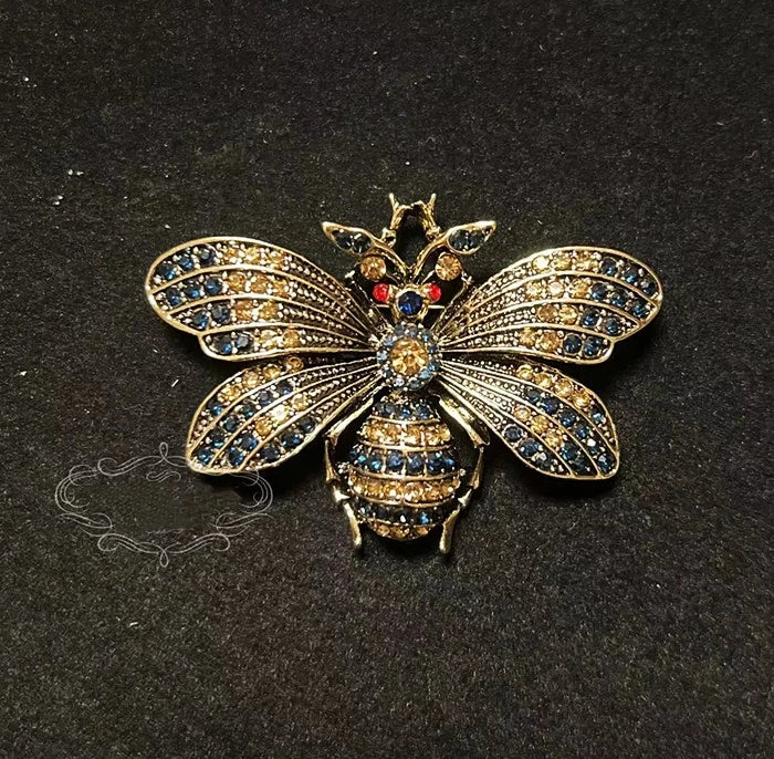 Brosche Katze Schmetterling Kristall Strass Barock Palast Tier Emaille Unisex