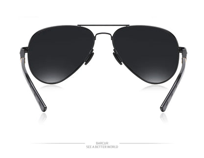 Sonnenbrille Pilot Edelstahl polarisiert Spiegel UV400 Herren B