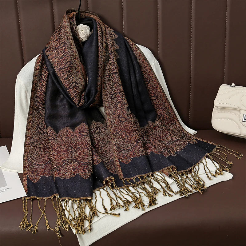 Damen Winterschal Kaschmir Plaid warm Pashmina Bandana Quaste Qualität