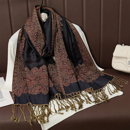Damen Winterschal Kaschmir Pashmina Luxus Druck warm Stolen Foulard Baumwolle