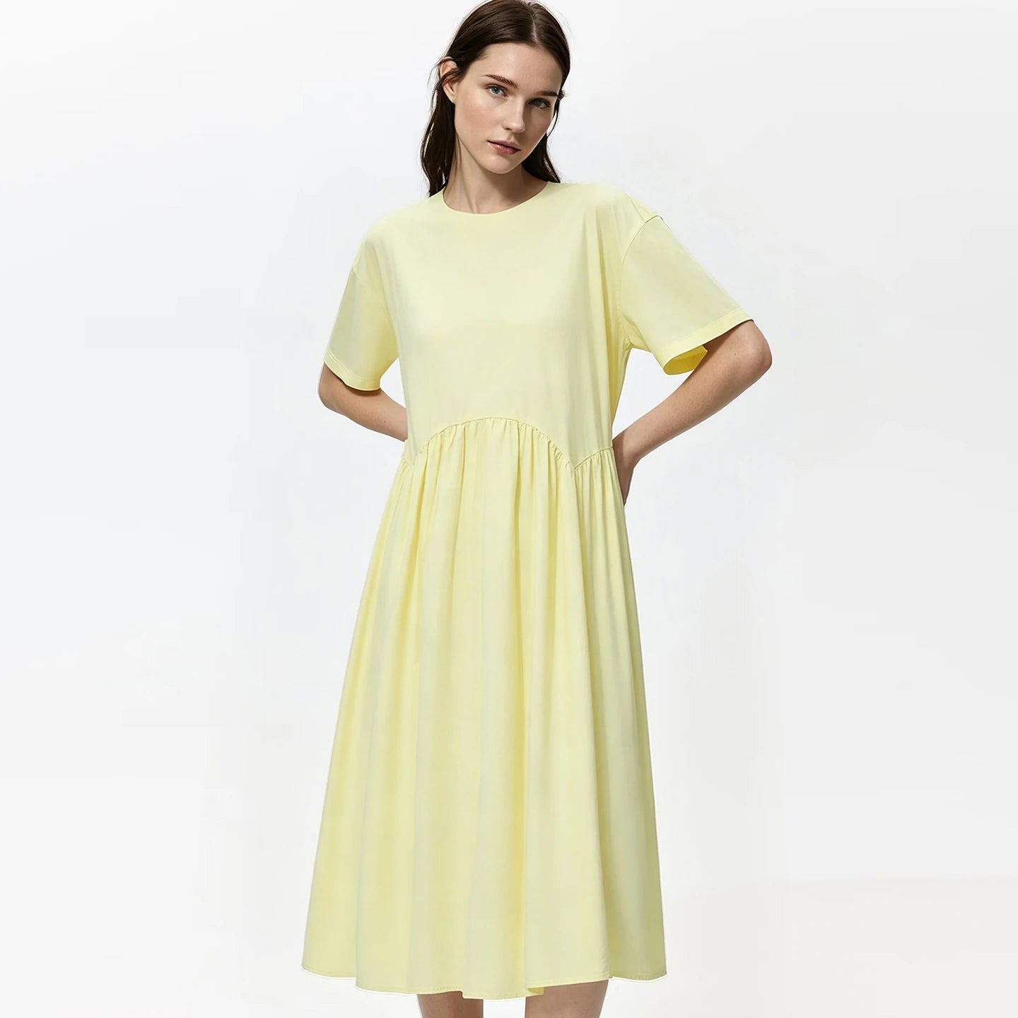 Zeitloses Damen Midikleid Aus Reiner Baumwolle Für Büro Und Freizeit