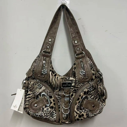 Damen-Handtasche Leopardenmuster mit Top-Handle großes Fassungsvermögen Alltag Freizeit