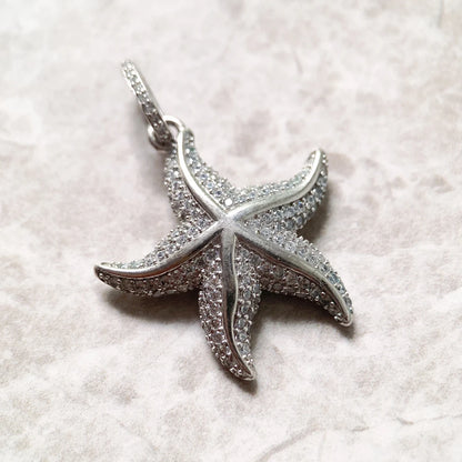 Damen-Charm-Anhänger Seestern funkelnd II aus Sterlingsilber