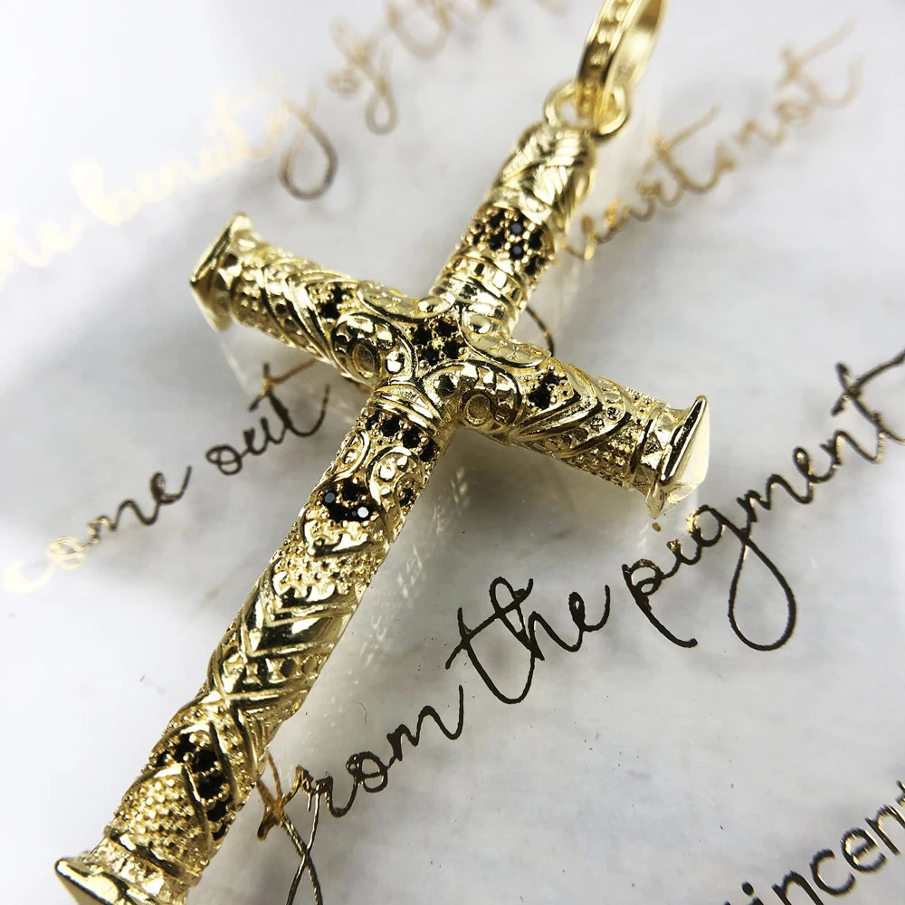 Damen-Charm-Anhänger Kreuz und Krone majestätisch II aus Sterlingsilber