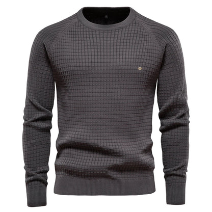 Männer Pullover aus 100 Prozent Baumwolle in solider Farbe für Herbst und Winter