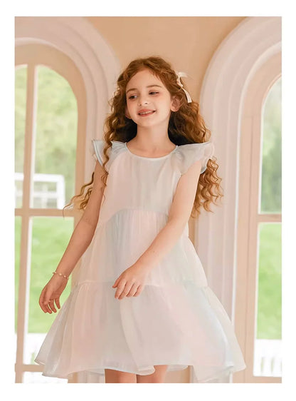 Rosa Mädchen-Weste-Kleid für Herbst und Winter – Niedliches Kinderkleid für Hochzeiten und Geburtstagsfeiern, 110cm-170cm