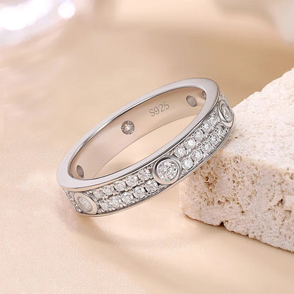 Damen-Schmuckset Ring und Armreif mit Moissanit