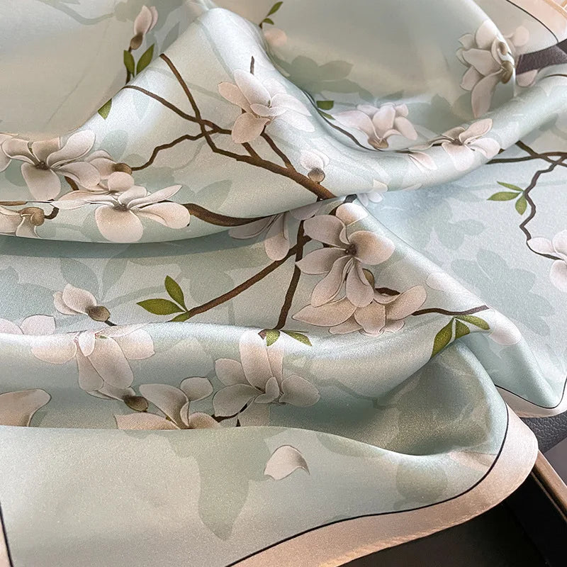 Damen Seidenschal Hangzhou Seide quadratisch Bandana Hijab Halstuch