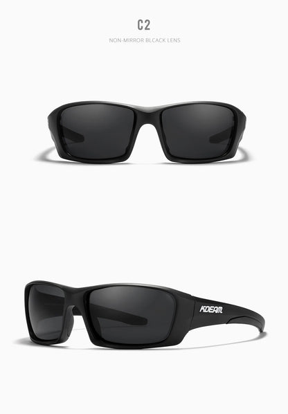 Sonnenbrille Sport TR90 polarisiert Wandern Angeln Reißverschlussetui Herren