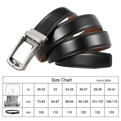 Herren-Gürtel Aus Echtem Leder Mit Automatik-Schnalle Für Anzug Und Business, 31 mm Breite