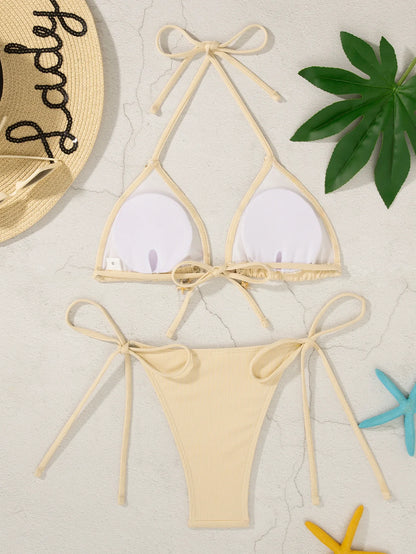 Gestreifter Push-up-Bikini für Damen – Sexy Badeanzug im brasilianischen Stil für Strand und Pool