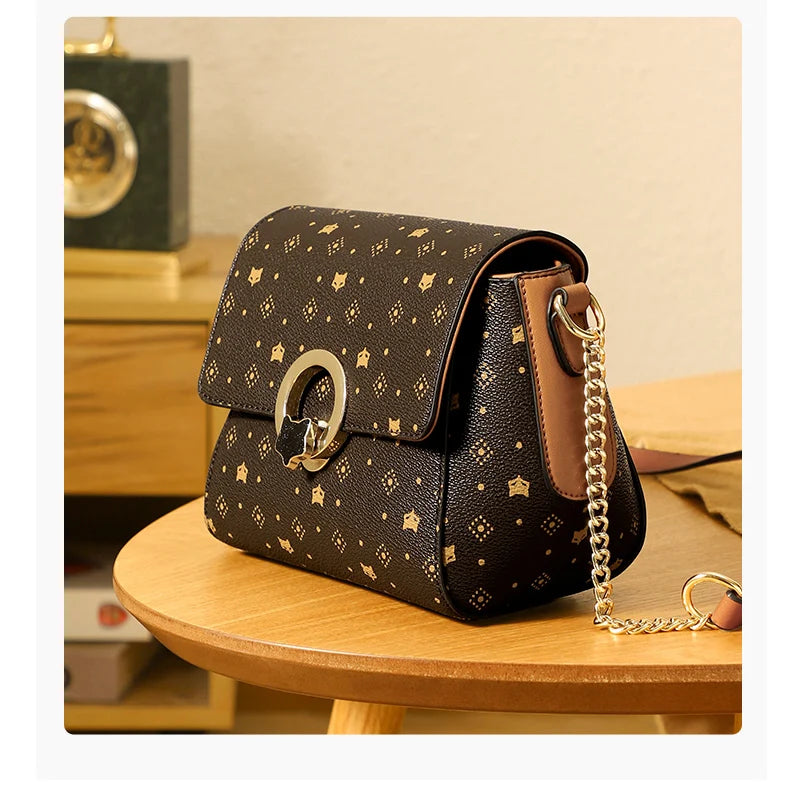 Damen Schultertasche aus PVC-Leder Crossbody-Stil für Alltag