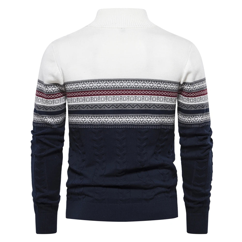 Herren Pullover aus hochwertiger Baumwolle mit Viertelreißverschluss und Stehkragen