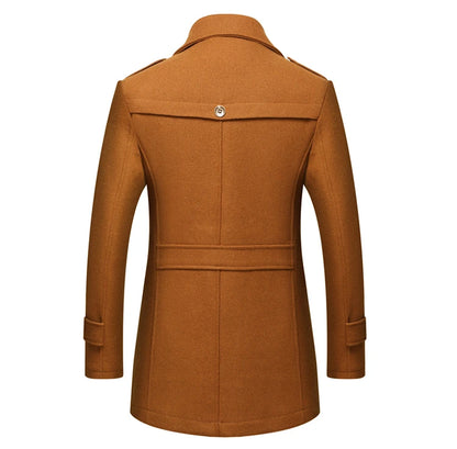 Langer Mantel aus Wollmix für Herren – Unifarben & warm