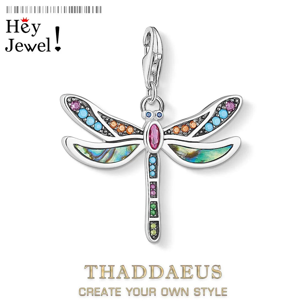 Damen-Charm-Anhänger bunte Libelle Böhmen aus Sterlingsilber