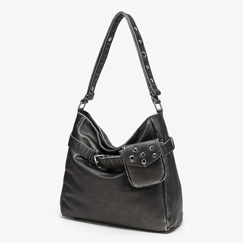 Damen-Schultertasche Vielseitig Geeignet für Alltag in stilvoller Form aus weichem Leder