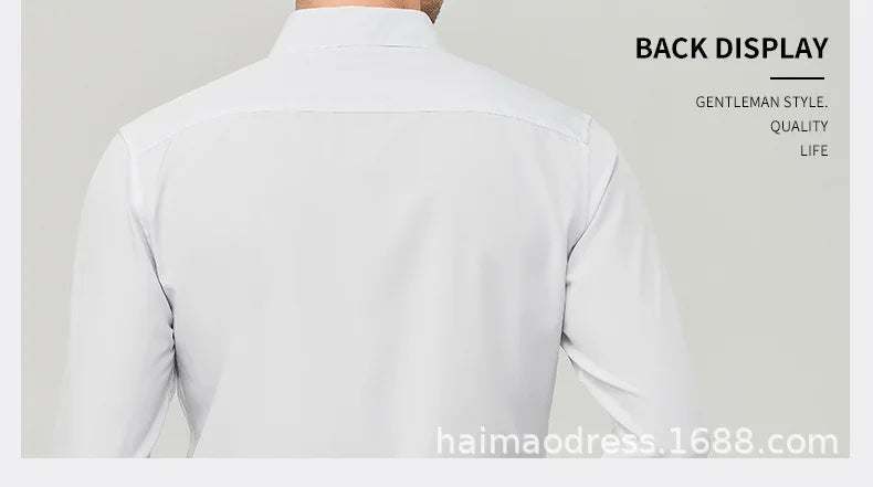 Langärmeliges Herrenhemd in Weiß – Hochwertiges, bügelfreies Businesshemd für Frühling und Sommer