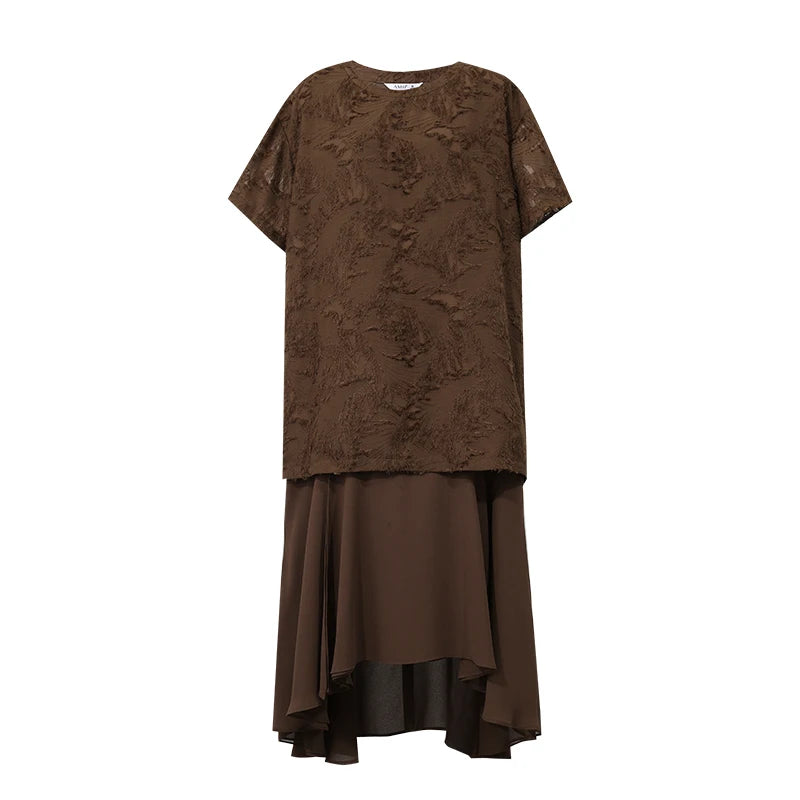 Damen Chiffon Kleid Elegant Locker Sitzend Für Sommer Büro Alltag
