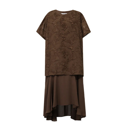 Damen Chiffon Kleid Elegant Locker Sitzend Für Sommer Büro Alltag