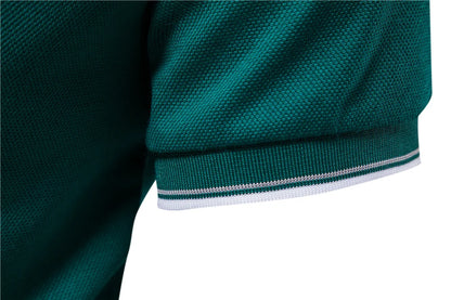 Herren Poloshirt mit V-Ausschnitt im einfarbigen, klassischen Stil