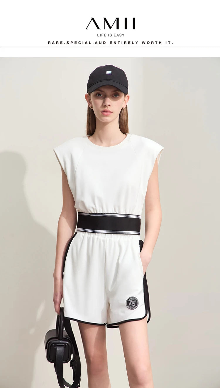 Damen Shorts im Minimalismus-Stil mit neuer Stretch-weite und ärmellos