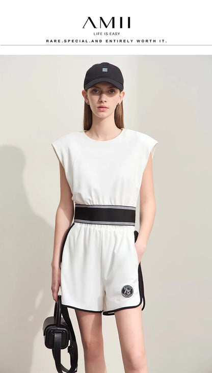 Damen Shorts im Minimalismus-Stil mit neuer Stretch-weite und ärmellos