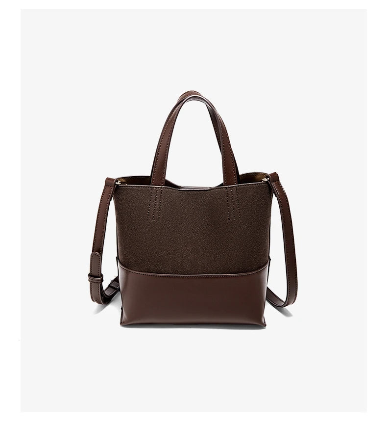 Damen Handtasche aus PU-Leder im Retro-Stil mit großer Kapazität