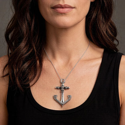 Damen-Charm-Anhänger Totenkopf Anker Punk Rebel aus Sterlingsilber