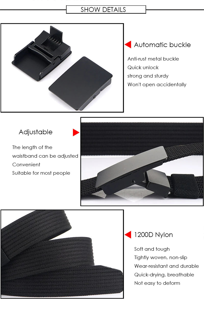Unisex Gürtel aus Nylon mit Metall-Schnalle im taktischen Militärstil, Breite 3,8 cm