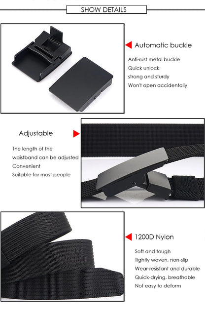 Unisex Gürtel aus Nylon mit Metall-Schnalle im taktischen Militärstil, Breite 3,8 cm