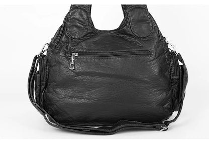 Damen-Schultertasche Leopardenmuster Großes Fassungsvermögen aus PU-Leder mit Reißverschluss