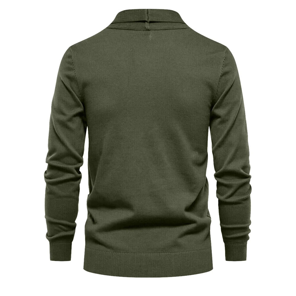Baumwolle Strickjacke für Männer Qualität Herren Pullover Mode Turn Down Kragen Strick pullover für Männer