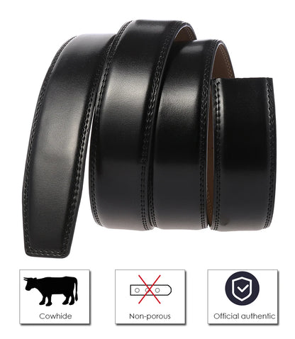 Herren-Gürtel aus Rindsleder mit automatischer Metallschnalle, 31 mm Breite, braun