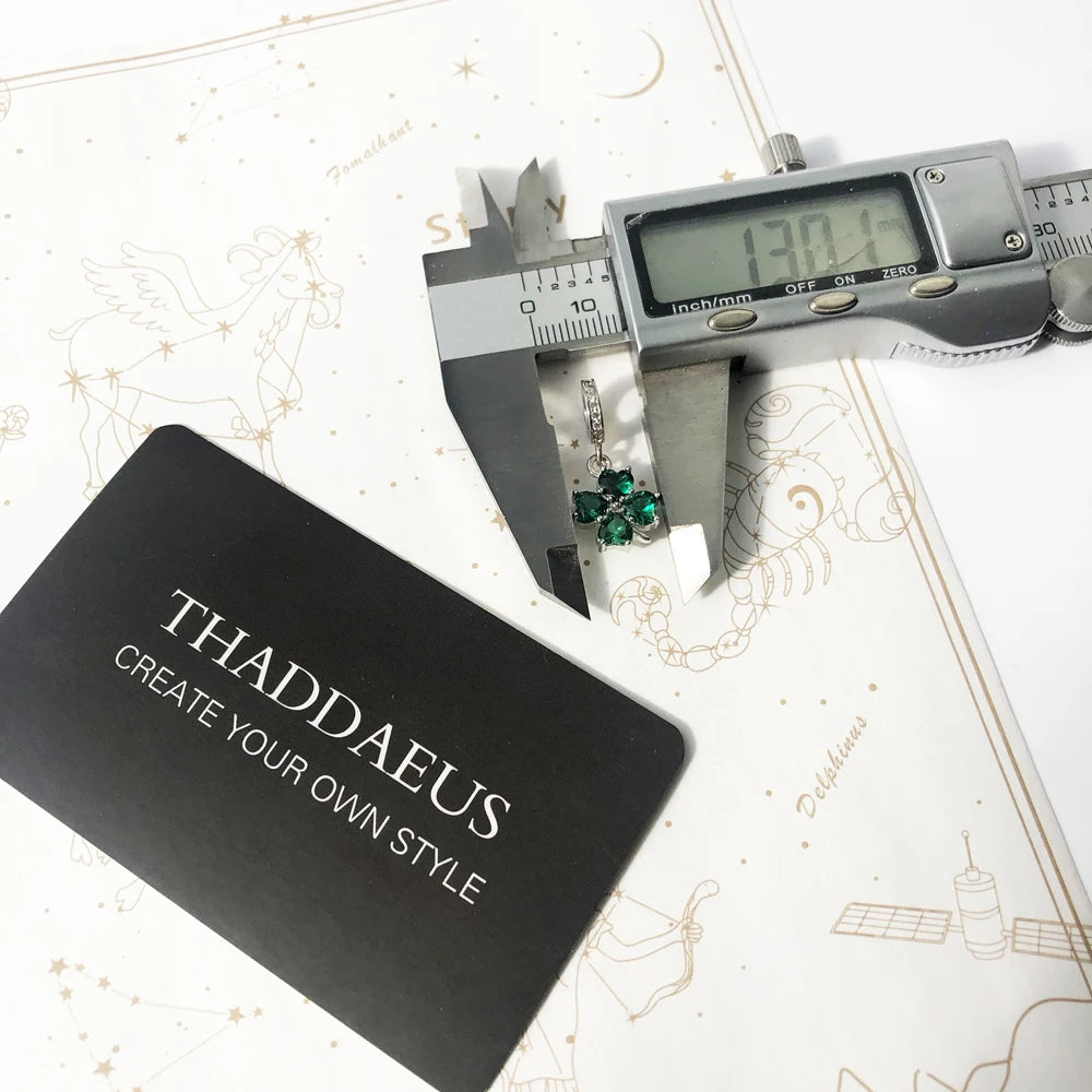 Damen-Charm-Anhaenger Kleeblatt Herz Glueck aus Sterlingsilber