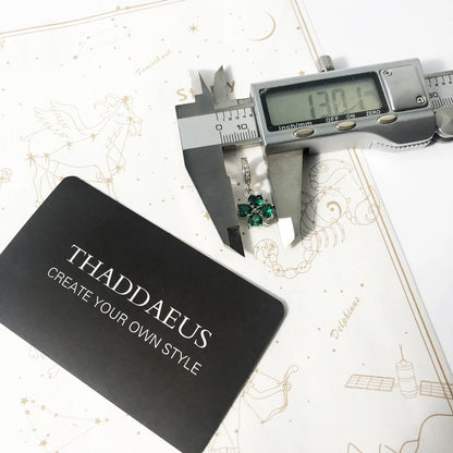 Damen-Charm-Anhaenger Kleeblatt Herz Glueck aus Sterlingsilber