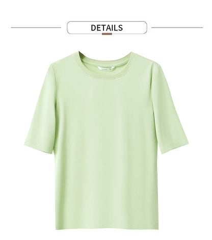 Damen T-Shirts aus neuer Baumwolle mit halben Ärmeln für das Büro