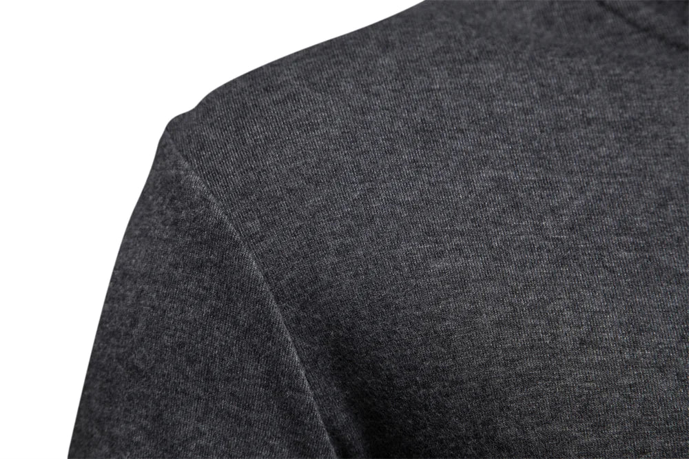 Herren T-Shirt mit hohem Kragen für lässige Herbst- und Wintermode