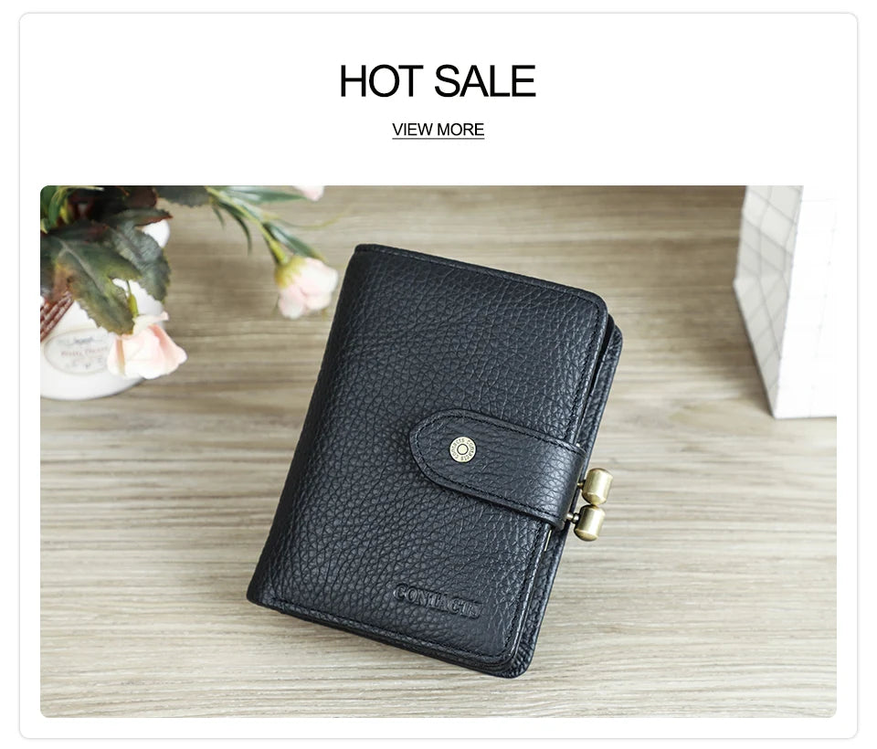 Damen Echtleder Geldbörse Vintage Metallrahmen Kartenhalter Münzbörse Luxus