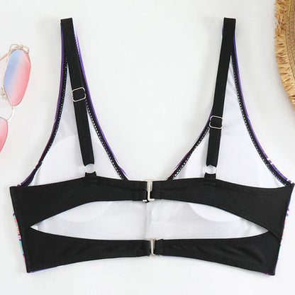 Sexy Bikini-Set für Damen in Unifarben mit Push-up-Effekt – Brasilianischer Badeanzug für Strand und Schwimmen