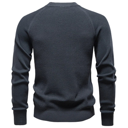 Herren Langarmshirt Mit Rundhals Aus Komfortablem Stoffmix