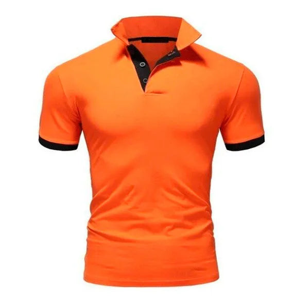 Klassisches Herren-Poloshirt mit amerikanischem Revers, Knopfleiste und langen Ärmeln – ideal für den Herbst
