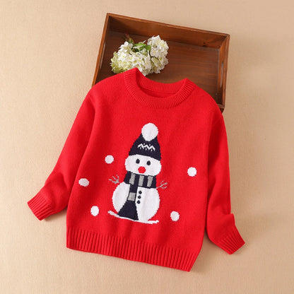 Baby Kinder Pullover Strick Pullover Kleidung Herbst Winter weiche Wolle Kleidung Weihnachten Sweatshirts Jungen Mädchen Schneemann Outfit