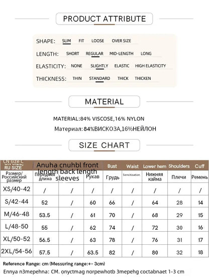 AMII Produktgrößentabelle und Materialangaben für Damenpullover