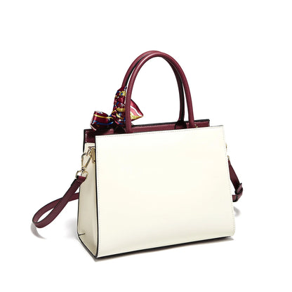 Damen Schultertasche aus Splitleder mit Stickerei im chinesischen Stil